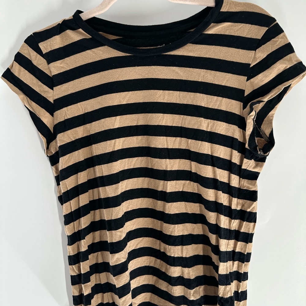 Universal Thread Black and Tan Striped Tee